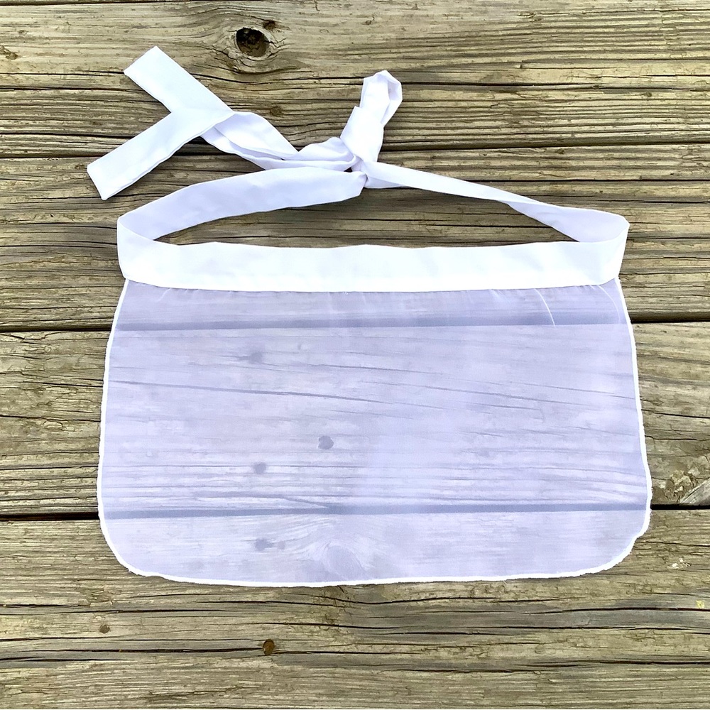 No ruffles Sheer apron Costume white apron Small cute apron